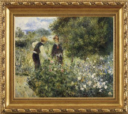 Picking Flowers - Pierre Auguste Renoir - Framed Canvas Artwork