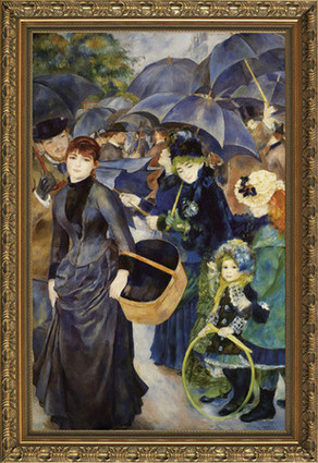 The Umbrellas - Pierre Auguste Renoir - Framed Canvas Artwork 1283DB 24.75" x 34.75"