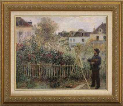 Monet Painting in his Garden - Pierre Auguste Renoir - Framed Canvas Artwork
