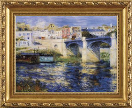 Le Pont a Chatou - Pierre Auguste Renoir - Framed Canvas Artwork 0913DB 37.5" x 31.5"