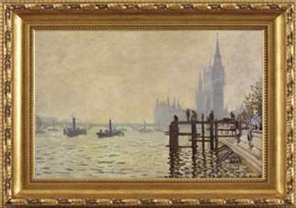 Thames Below Westminster - Claude Monet - Framed Canvas Artwork 2154DB 43.5" x 31.5"
