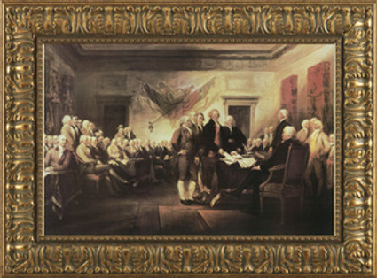 The Signing - John Trumbull - Framed Canvas Artwork B8312D 34" x 25"