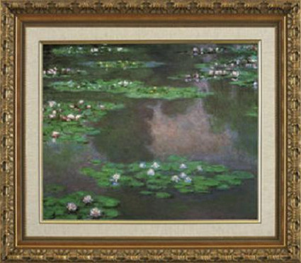 Waterlilies I - Claude Monet - Framed Canvas Artwork 790 - 39" x 42"