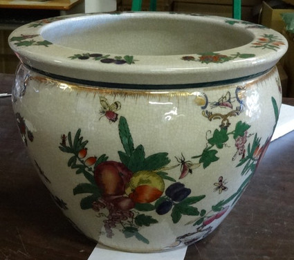 Harvest Fruit - Luxury Handmade Reproduction Chinese Porcelain - 12 Inch Fish Bowl | Fishbowl Planter - Style 35