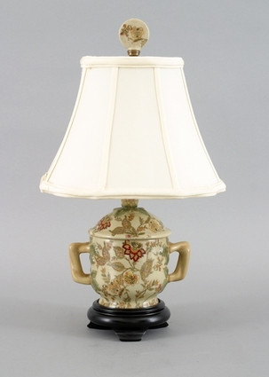 Blossoms Pattern - Luxury Hand Painted Porcelain - 15 Inch Lamp