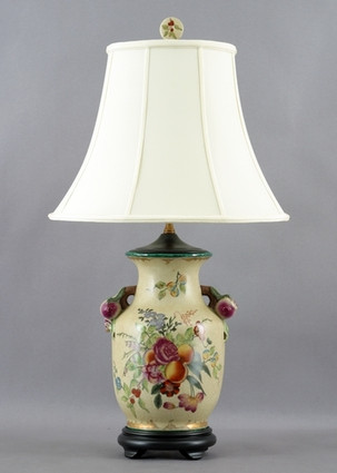 Flowers In Bloom Pattern - Luxury Hand Painted Porcelain - 28 Inch Lamp