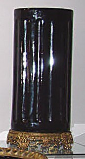 Ebony Black Gloss Decorator Solid - Luxury Handmade and Painted Reproduction Chinese Porcelain and Gilt Bronze Ormolu - 19 Inch Umbrella Storage Vase Style A378