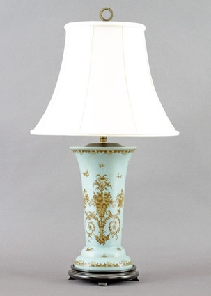Country Antique Pattern - Luxury Hand Painted Porcelain - 31 Inch Lamp