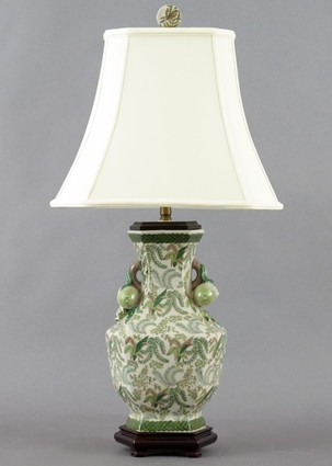 Classic Fern Pattern - Luxury Hand Painted Porcelain - 29 Inch Lamp