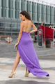 Silver Strap Purple Dress