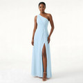 A-Line One Shoulder Chiffon Dress