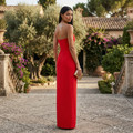 Rosette Strapless Maxi Dress