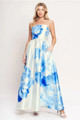 Adèle Blue Printed Maxi Dress
