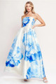 Adèle Blue Printed Maxi Dress