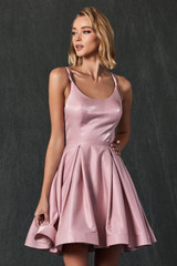 Round Neck Flare Short Cocktail & Homecoming Dress JT852