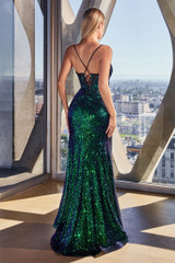 IRIDESCENT SEQUIN CORSET GOWN CDCM342