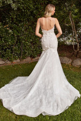 Layered Lace Mermaid Illusion V-Neck Long Wedding Dress CDCD856W