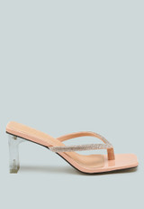 litchi rhinestone embellished strap sandals