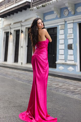 One Shoulder Embellished Jewel Side Slit Satin Long Evening Dress NXF1380