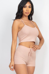 Ribbed Crop Cami Top & Shorts Set (CAPELLA)