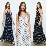Jeanne Polka Dot Tiered Maxi Dress
