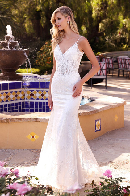 fitted-lace-mermaid-bridal-gown-cdj825w