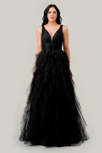 LAYERED TIERED TULLE A-LINE DRESS CDCD347