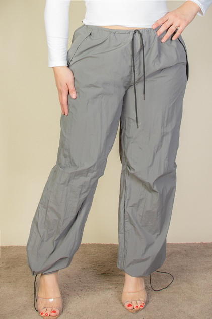 Plus Size Drawstring Waist Parachute Pants (CAPELLA)