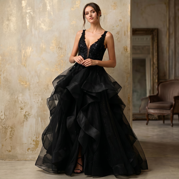 Céleste Tulle Ruffle Dress