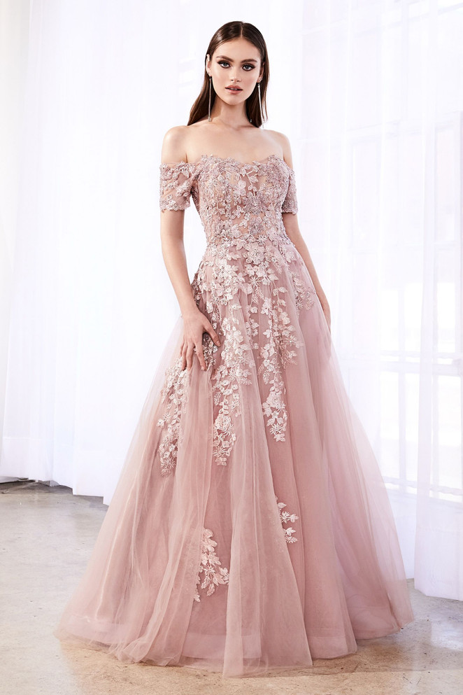 A-line Dress with Embellished Bodice Lace Applique Prom & Bridesmaid Gown Сute Tulle Layered Skirt with Vintage Laced Corset CDC20