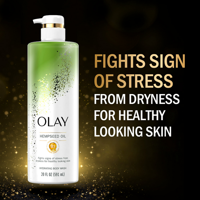 Olay Hydrating Body Wash with Hempseed Oil and Vitamin B3 Complex, for All Skin Types, 20 oz