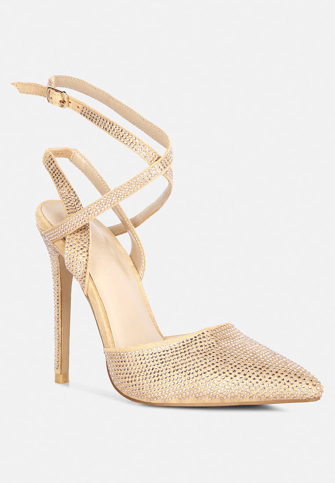 charmer diamante studded high heeled sandal