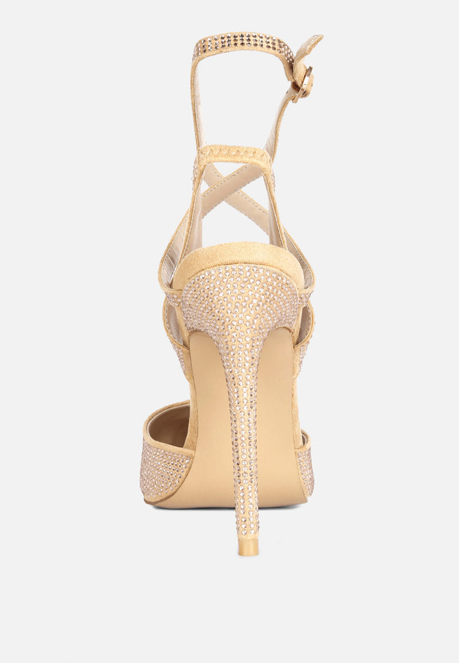charmer diamante studded high heeled sandal