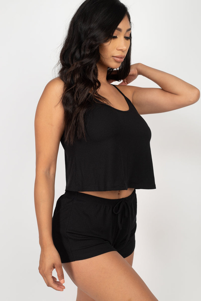 Ribbed Strappy Top & Shorts Set (CAPELLA)