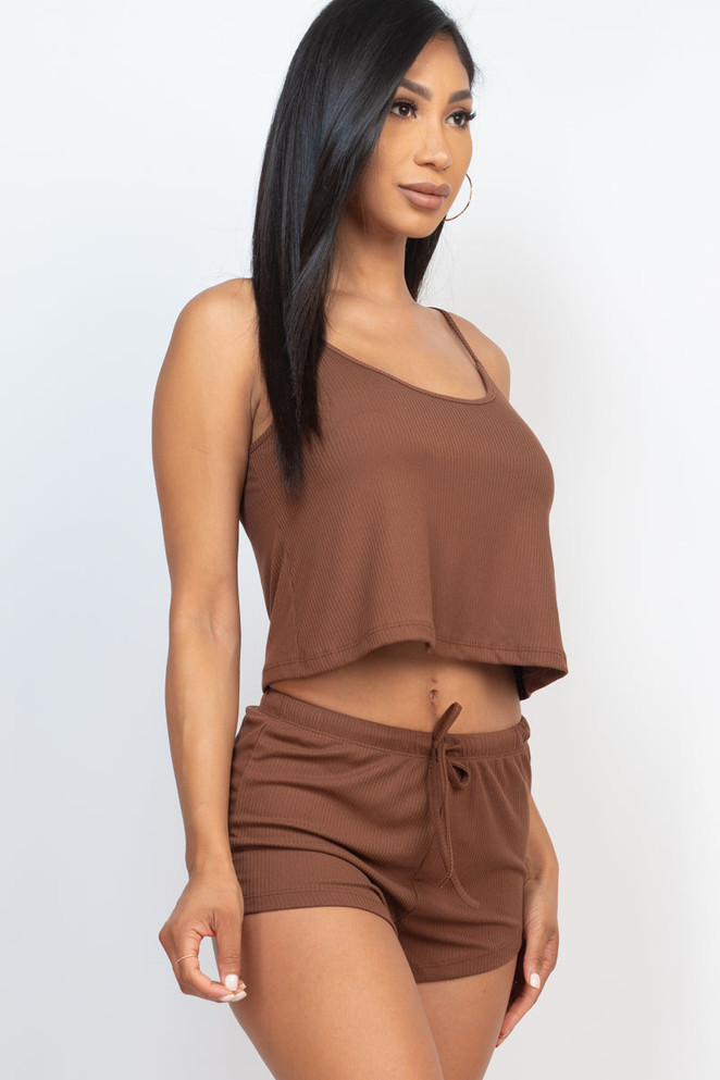 Ribbed Strappy Top & Shorts Set (CAPELLA)