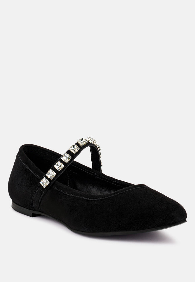 assisi fine suede maryjane ballet flats