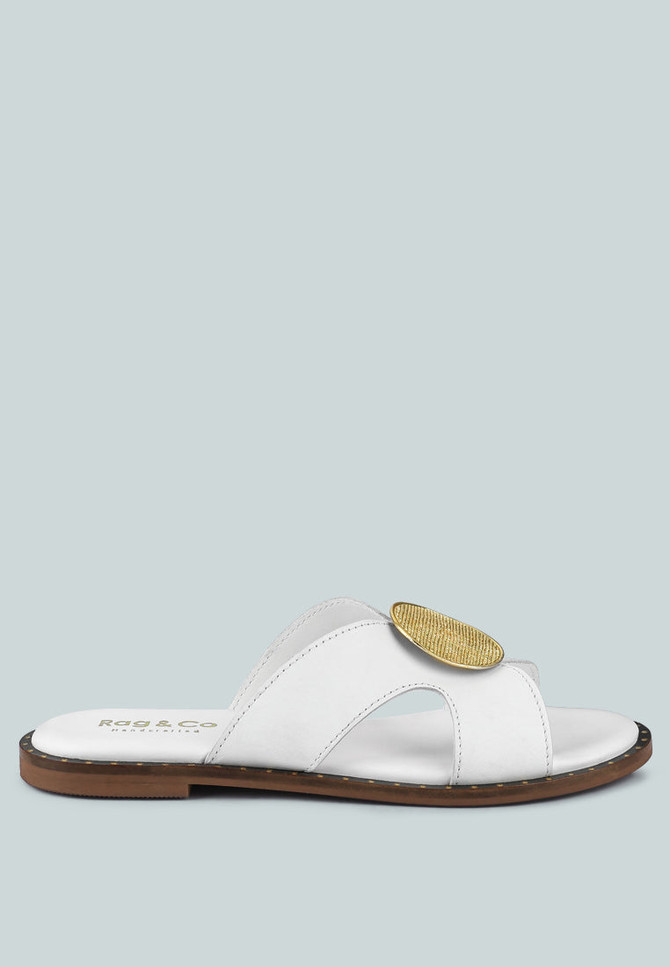 eudora buckle embllished slip ons