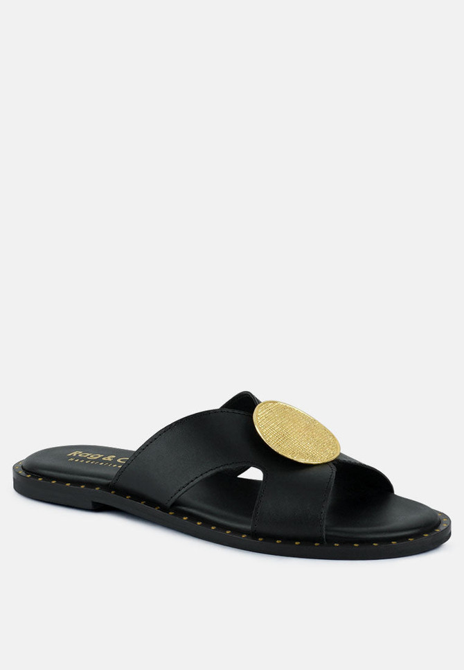 eudora buckle embllished slip ons