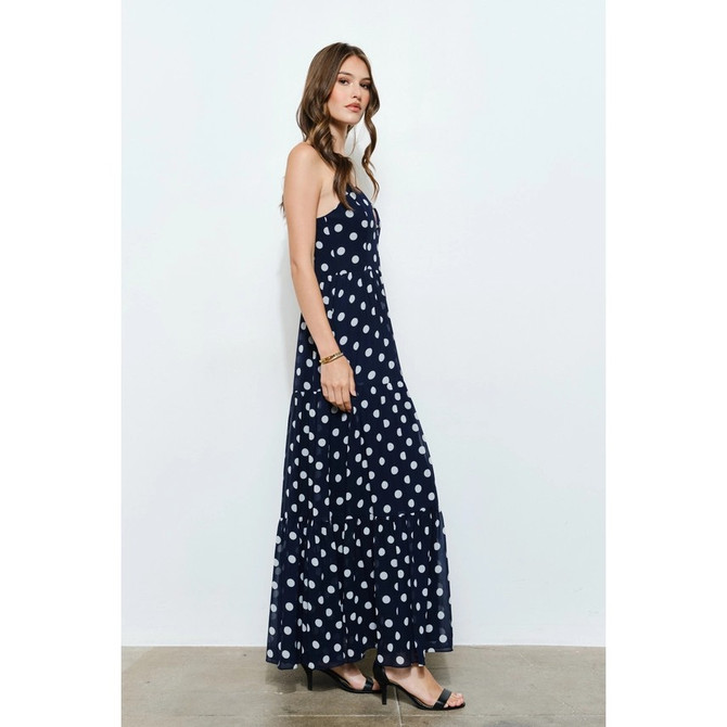 Jeanne Polka Dot Tiered Maxi Dress
