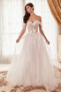 Off The Shoulder Sweetheart Embellished Bodice Bridal & Wedding floral a-line Cute gown Sheer Corseted Vintage Boho Bridal Dress CDWN308