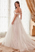 Off The Shoulder Sweetheart Embellished Bodice Bridal & Wedding floral a-line Cute gown Sheer Corseted Vintage Boho Bridal Dress CDWN308
