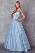 Satin Strapless Sweetheart A-Line Long Prom Dress JT265