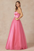 Satin Strapless Sweetheart A-Line Long Prom Dress JT265