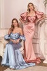 Luxury Puff Sleeves Satin Curve Gown Gathered Wrapped Sweetheart Bodice Mid Open Back Elegant Style Classic Vintage CDCD983