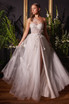 Leila Bridal & Wedding Gown One Shoulder Bustier Corset Sheer Bodice Vintage Boho Wedding Cute Modern A-line Dress ALA1053W