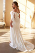 Plus Size Fitted Wedding Gown Off Shoulders Cowl Neckline Bodice with Tied Straps Stretch Satin Bridal Dress with Leg Slit CDCD944WC