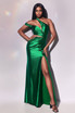 Fitted Asymmetrical Satin Luxury Gorgeous Prom & Bridesmaid gown Sexy Sensual Fitted Mermaid Dress Sexy Leg Slit Evening Dress CDY025