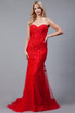 Mermaid Strapless Embroidered Lace Long Prom Dress AC7024