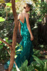 Fitted Mermaid Luxury Sequin Embellished Prom & Bridesmaid Gown Beaded lace applique Evening Shimmer Dress V-neck V-back Bodice ALA1118