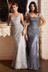 Satin Flattering Elegant Prom & Bridesmaid Gown Embroidered Appliqué Sequin Bodice Sleeveless Scoop Neckline Luxury Style CDJ814